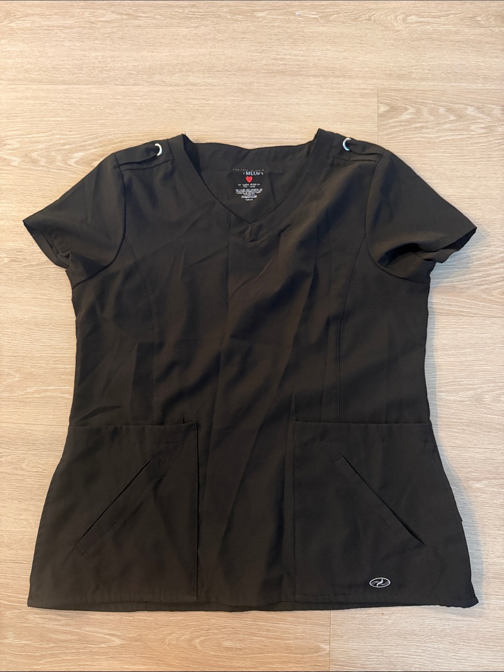 2 black scrub tops